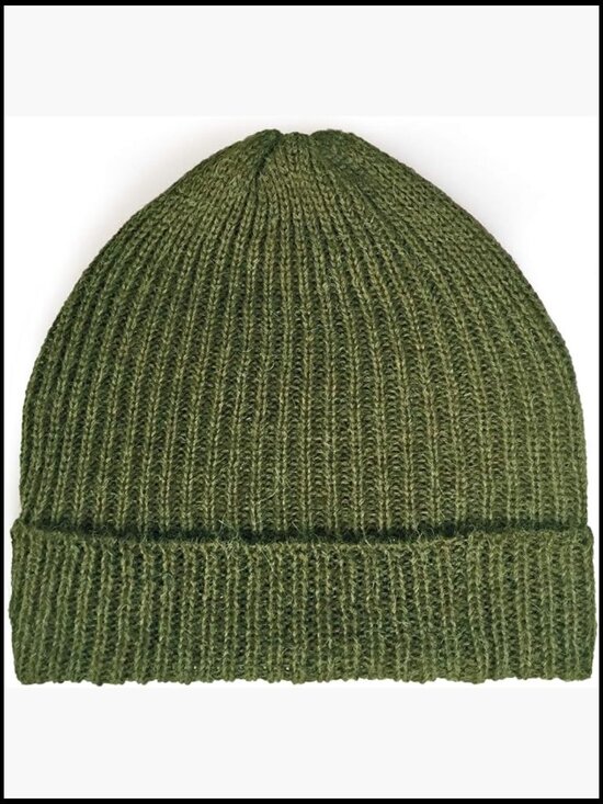 Ribbed Stocking Cap - 100% Alpaca Wool - Fisherman Style Unisex Beanie Hat